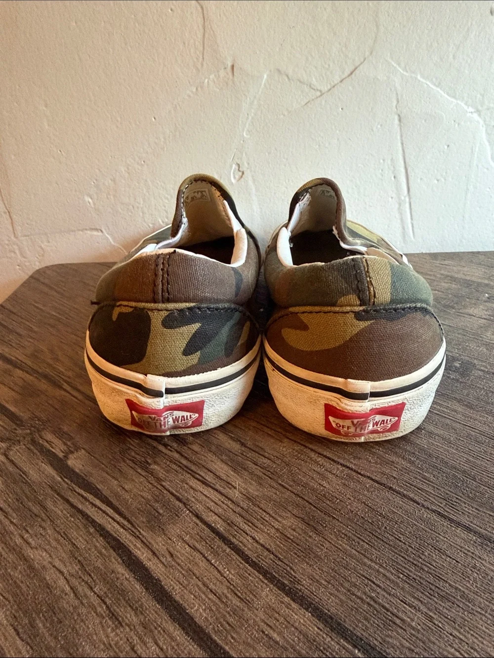 Vans Slip-On Canvas Loafers in Green Camo